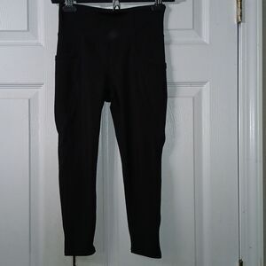 Gap Teen  high waisted black workout yoga leggings side cell pockets Sz 10 NWOT